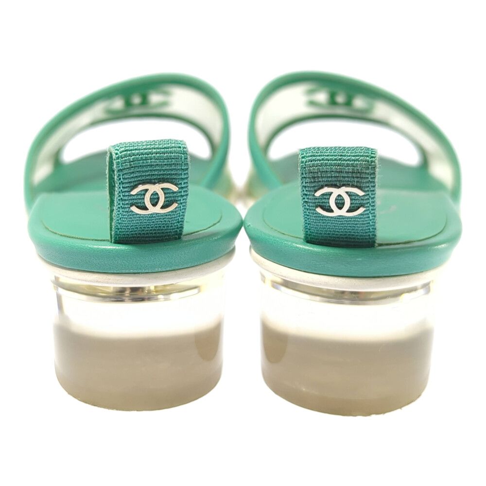 シャネル　CHANEL サンダル　グリーン　ココマーク シャネル ココマーク・ミュール サンダル 靴/G34849/36 1/2/グリーン