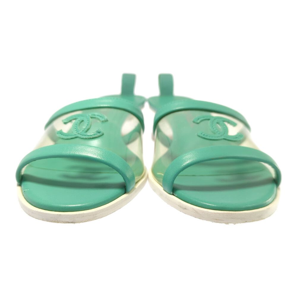 シャネル　CHANEL サンダル　グリーン　ココマーク シャネル ココマーク・ミュール サンダル 靴/G34849/36 1/2/グリーン