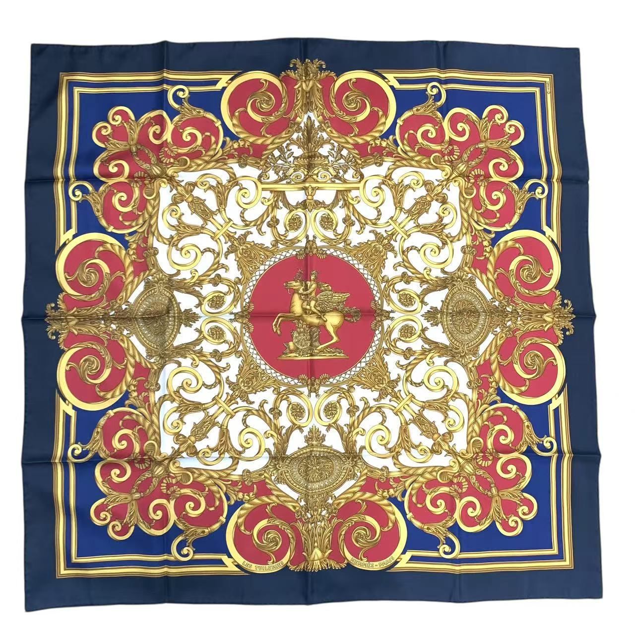 新品同様 HERMES エルメス スカーフ カレ90 LES TUILERIES