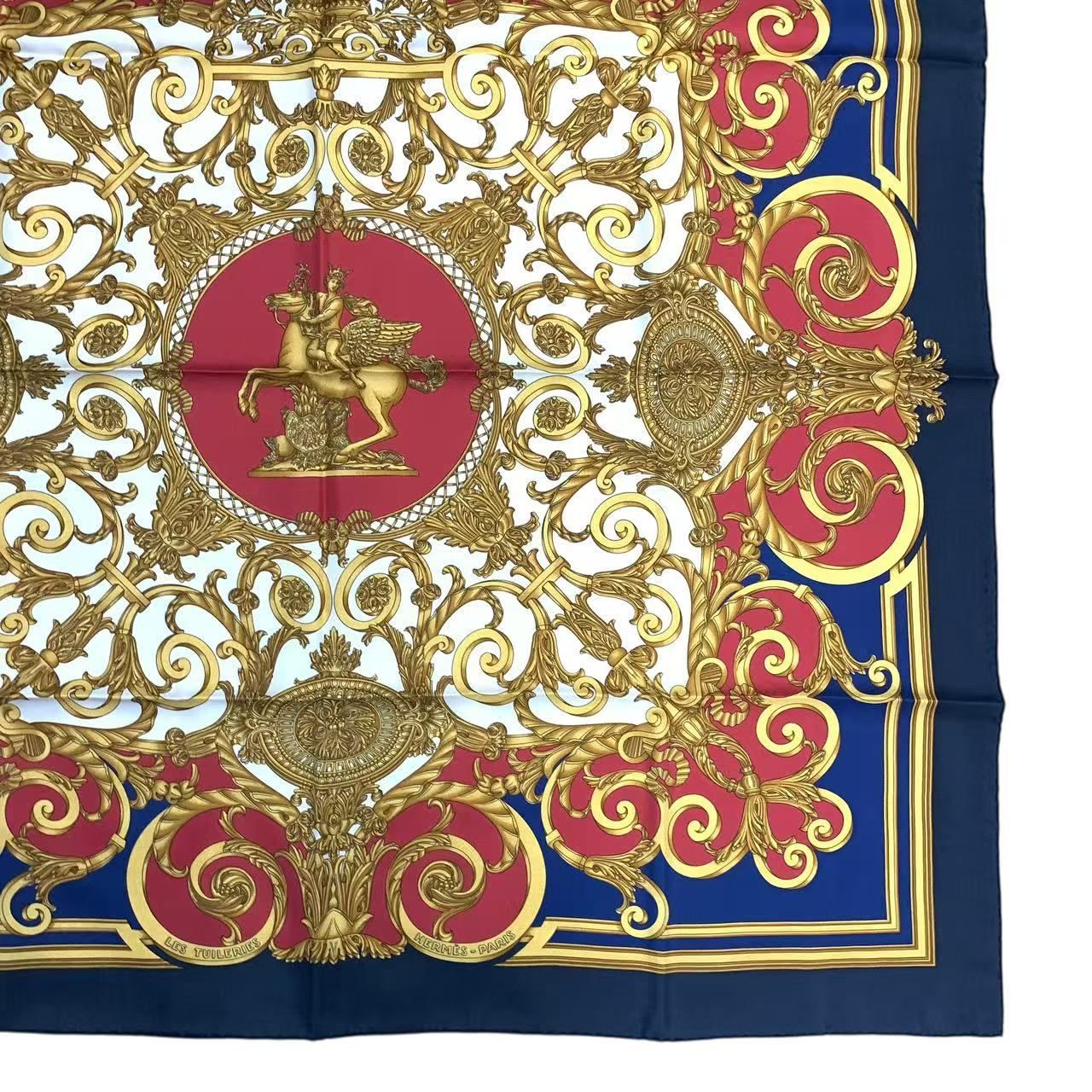 新品同様 HERMES エルメス スカーフ カレ90 LES TUILERIES