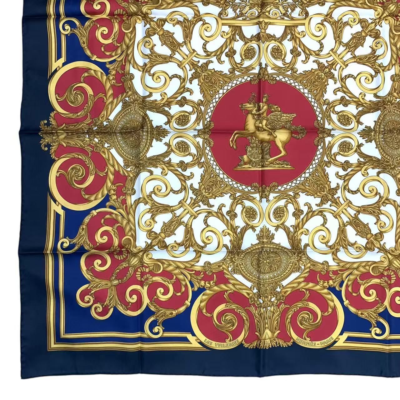 新品同様 HERMES エルメス スカーフ カレ90 LES TUILERIES