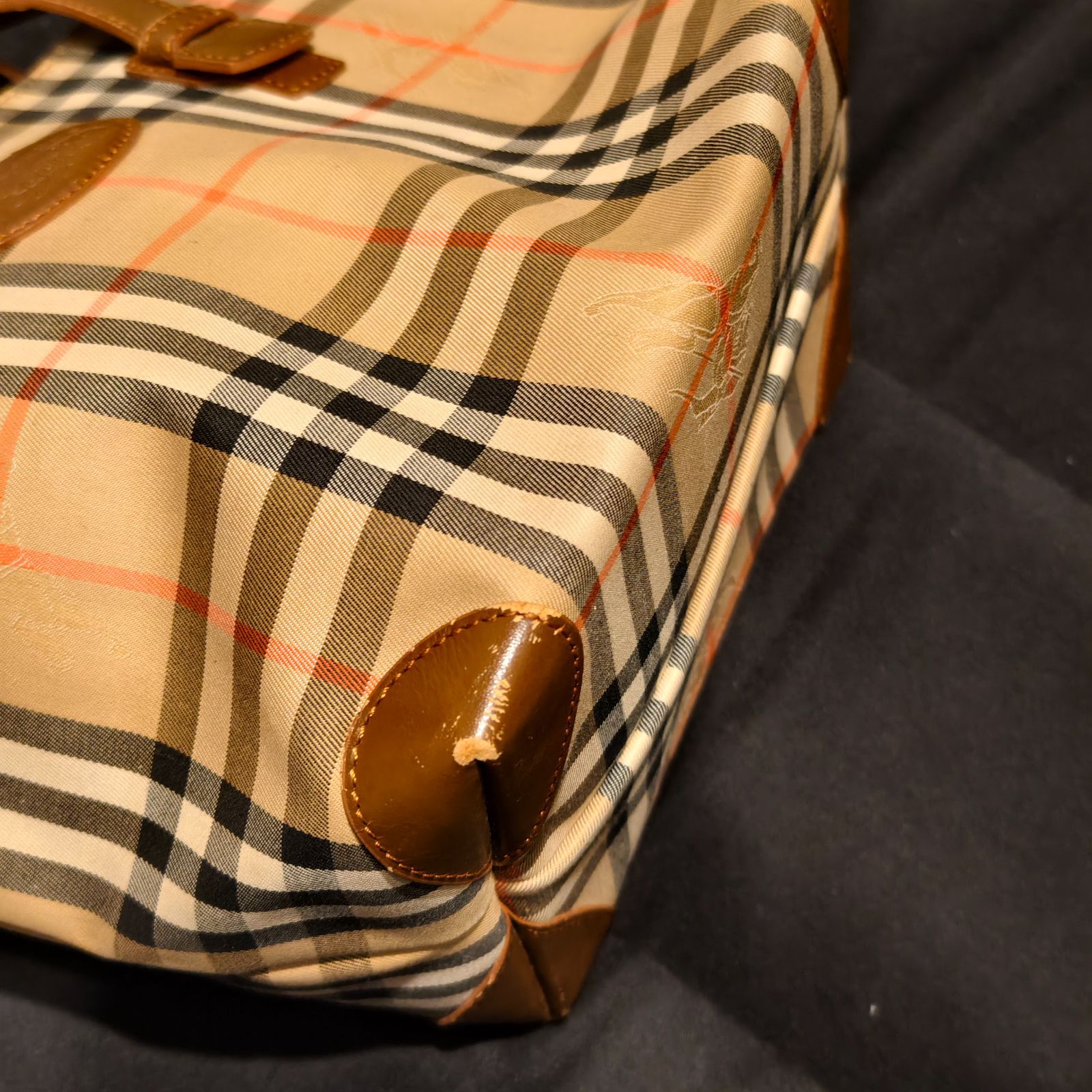 BURBERRY ハンドバッグ ノバチェック シャドーホース 旧ロゴ 月桂樹