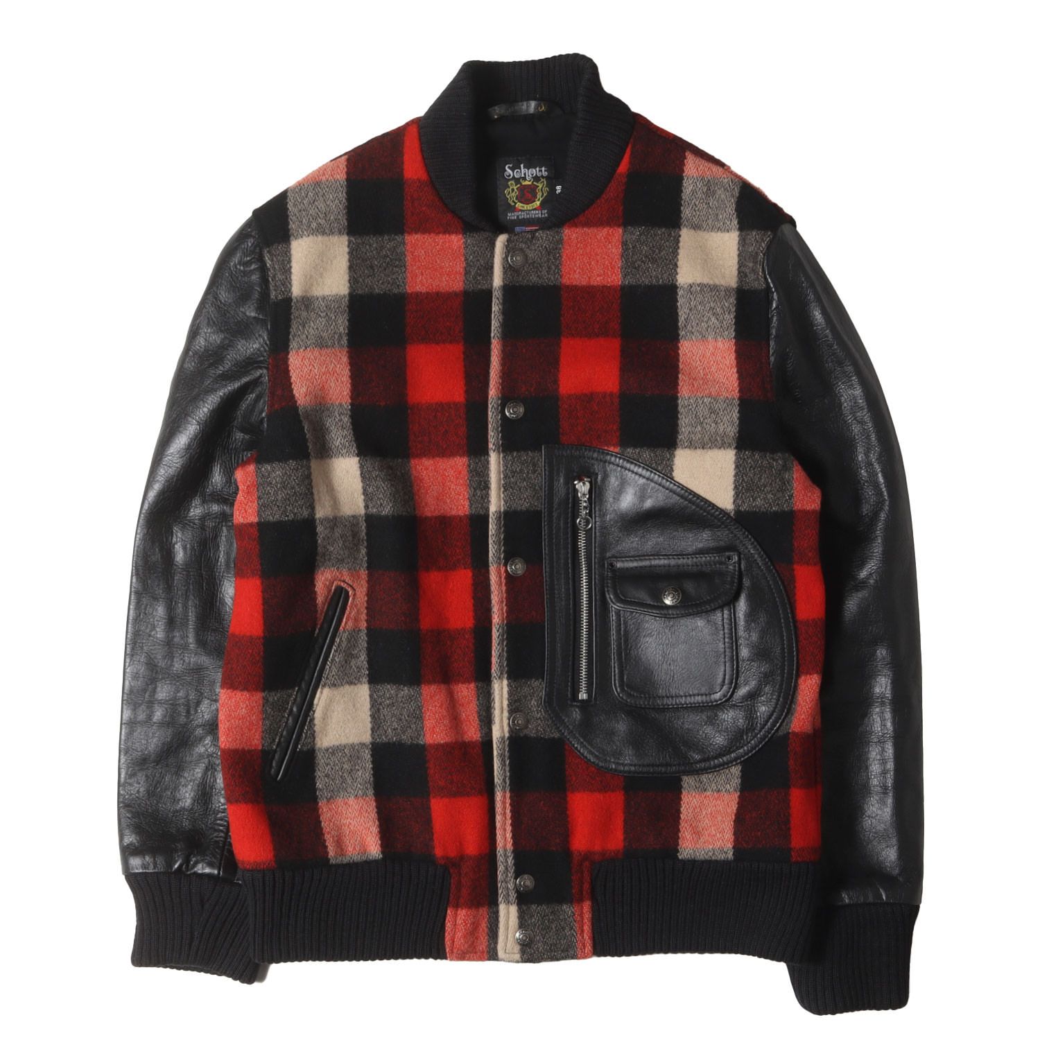 Schott ショット スタジャン レッド ブラック 赤黒 サイズ:38(M) | USA