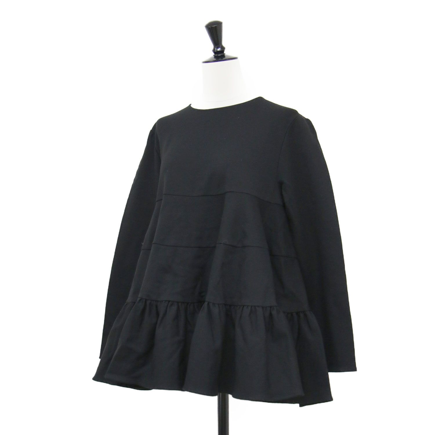 yori ぬくぬくティアードトップス 長袖38 yori ヨリ ブラウス ブラック