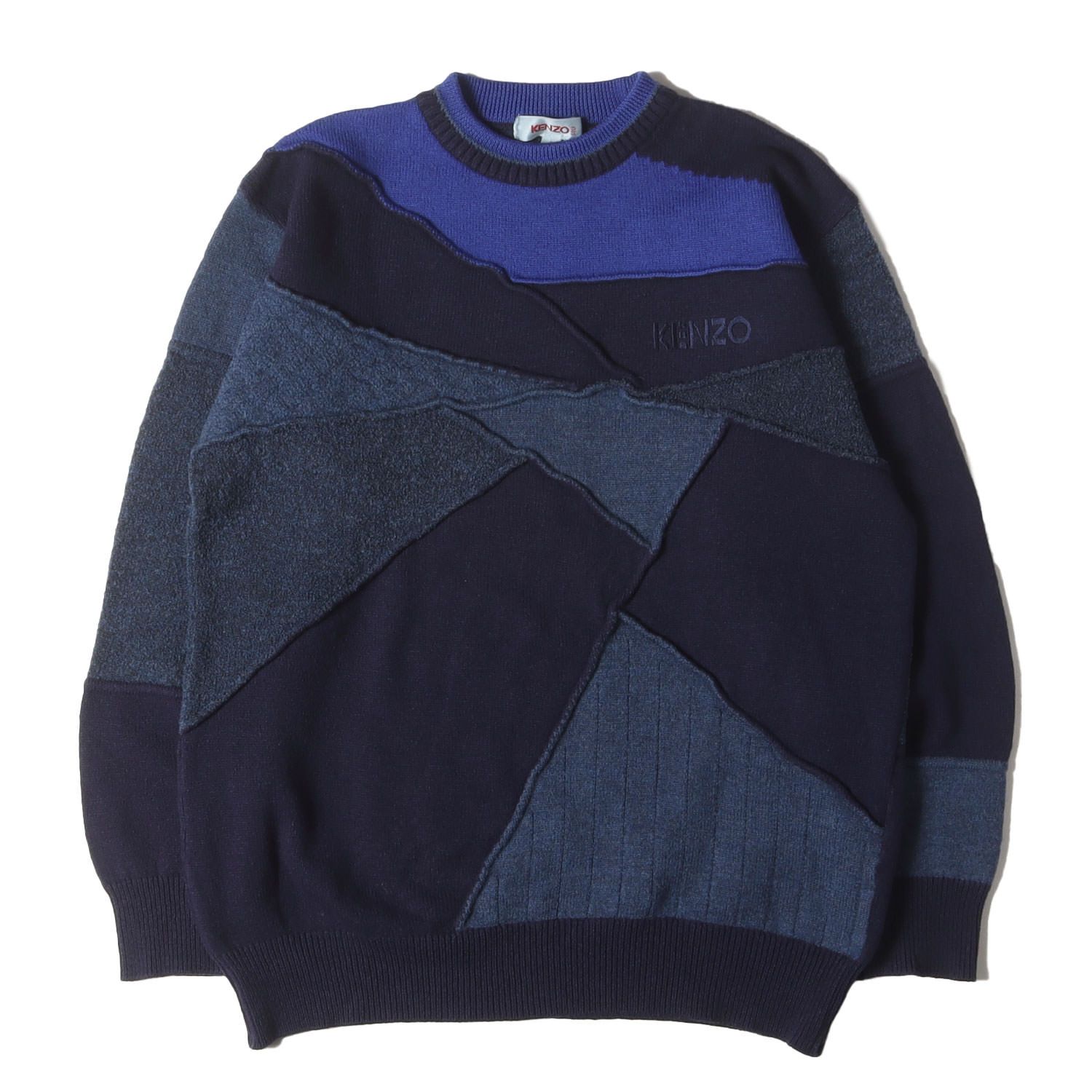 KENZO ケンゾー ニット ブルー ネイビー サイズ:4 | 90s GOLF パッチ