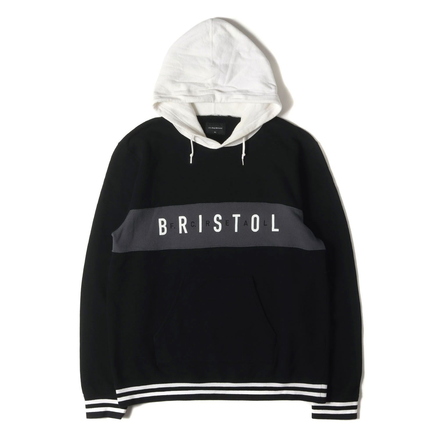 F.C.Real Bristol エフシーレアルブリストル パーカー ブラック 黒 サイズ:XL | ロゴ スウェット パーカー (COLOR BLOCK PULL OVER) | トップス フーディー【メンズ】【中古】 Bristol (エフシーレアルブリストル) 23AW ナンバリングロゴ