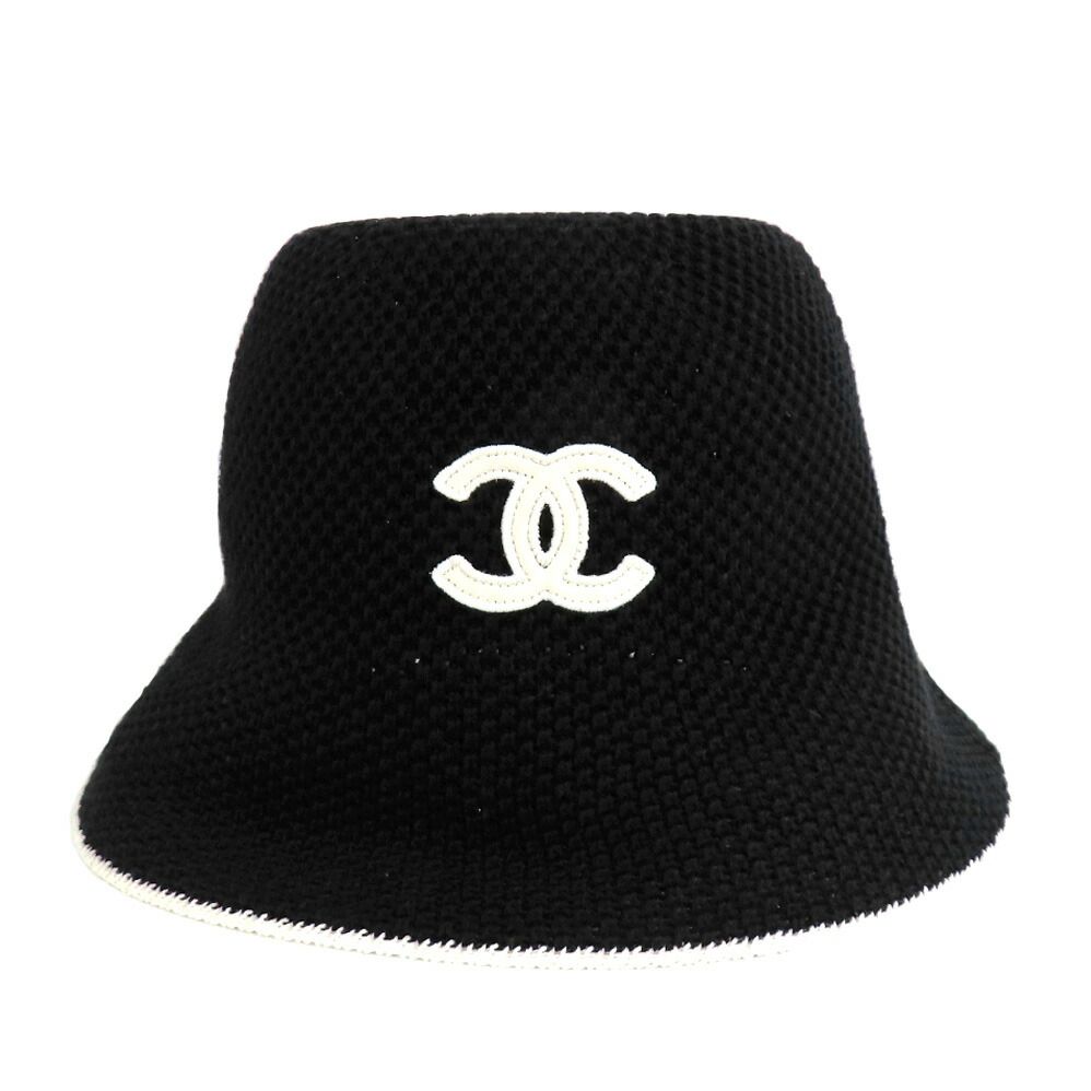 名古屋】シャネル クロシェ編み バケットハット AAA719 25C ココマーク