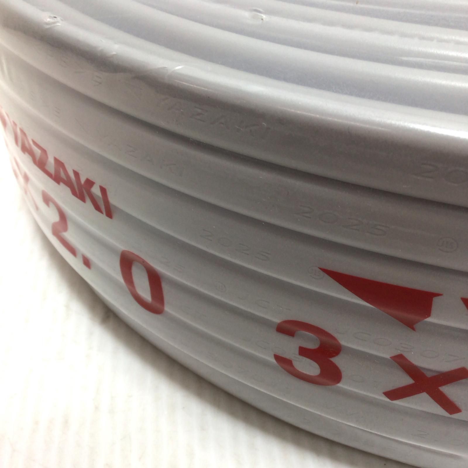 ΘΘYAZAKI VVFケーブル ♥品 S 3芯 2.0 mm×100 m 令和7年