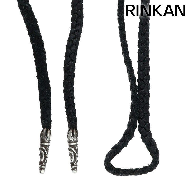 クロムハーツ 革紐 スクロール レザー ブレード シルバー ネックレス クロムハーツ LEATHER BRAID/スクロールレザーブレード シルバー