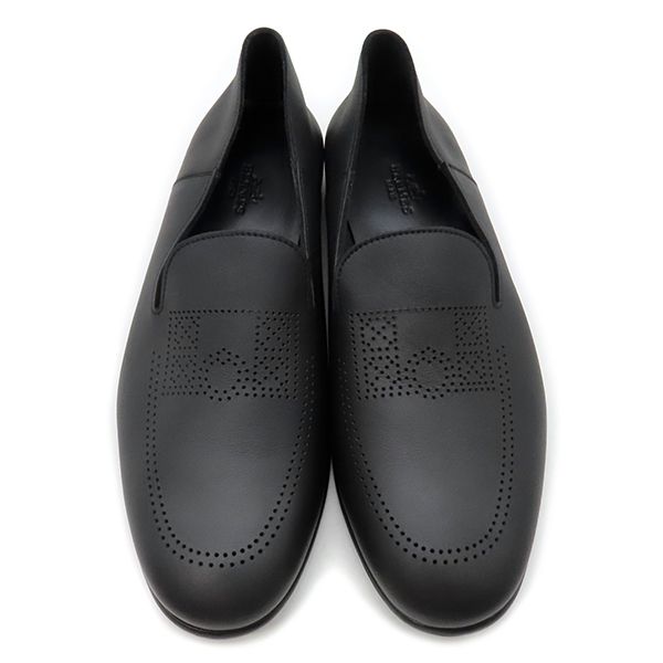 エルメス HERMES ローファー モカシン エクリプス レザー ブラック