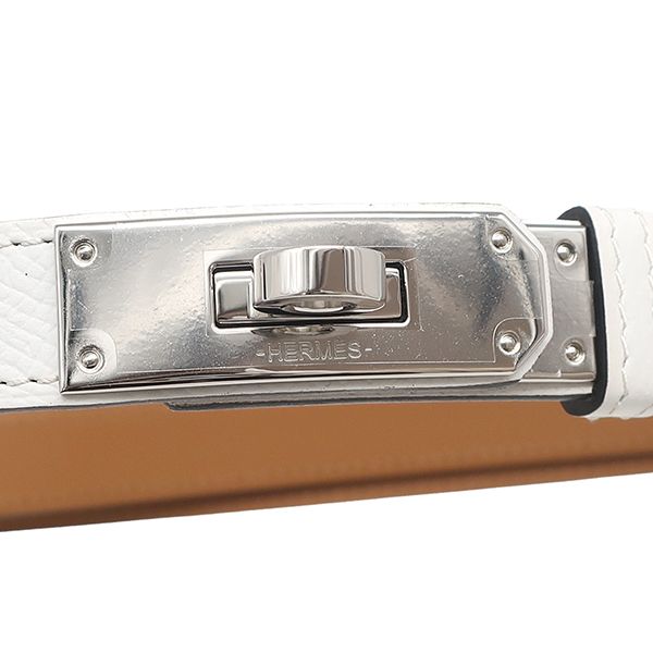 エルメス HERMES ベルト ケリー 18 ヴォーエプソン GP ホワイト