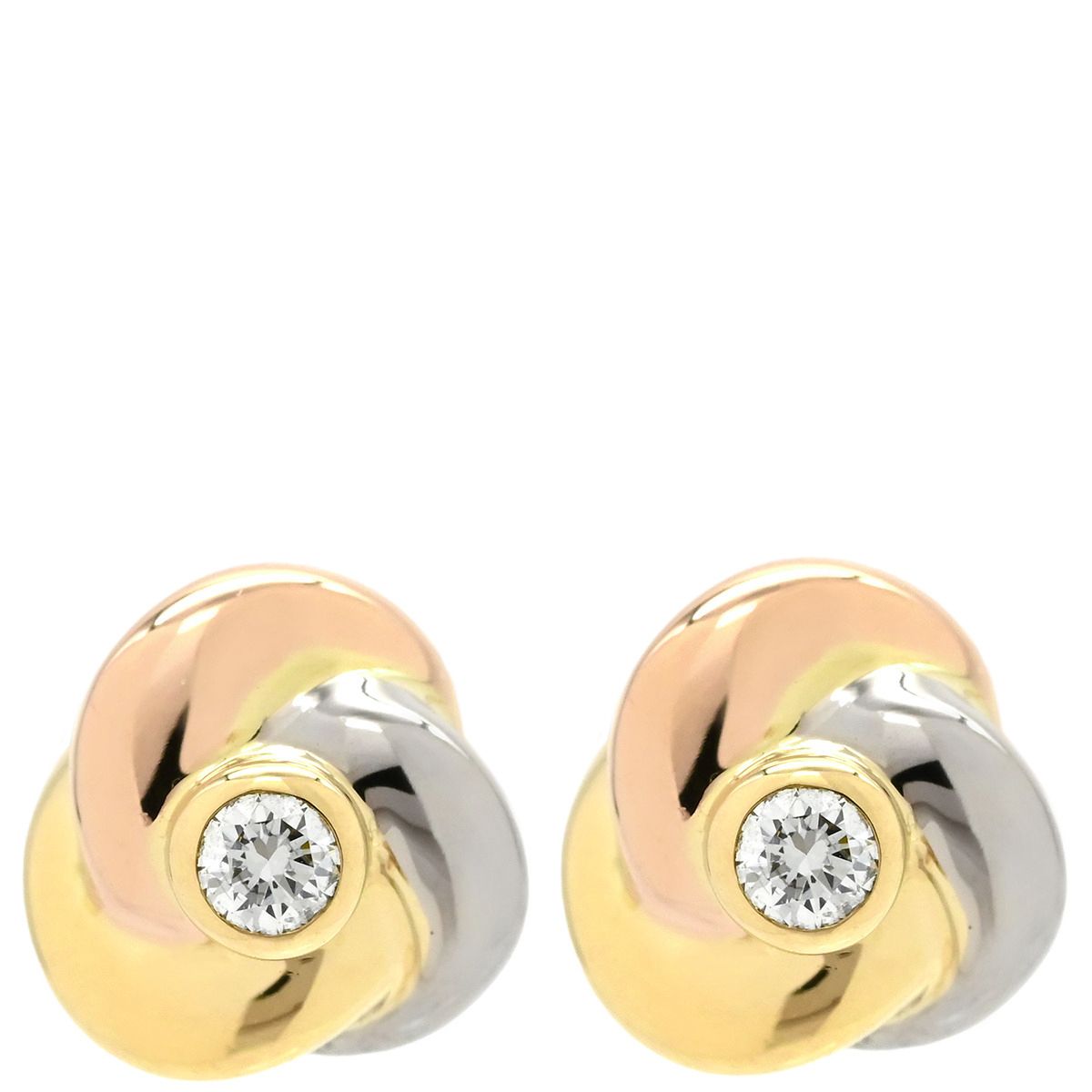 カルティエ Cartier ピアス ベビートリニティ ホワイトゴールド 