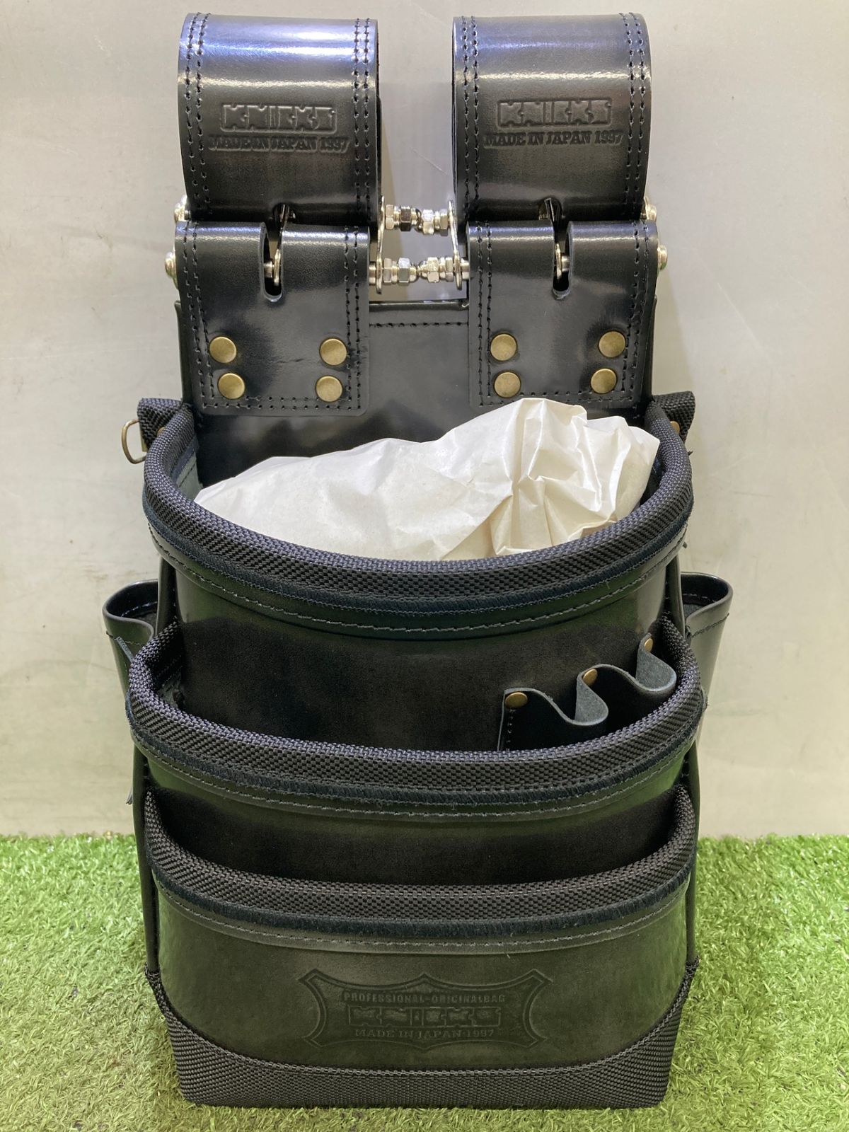 ♥品 0921 ニックス KNICKS アドバンガラス革3段腰袋 ADV-301 DDX-GR