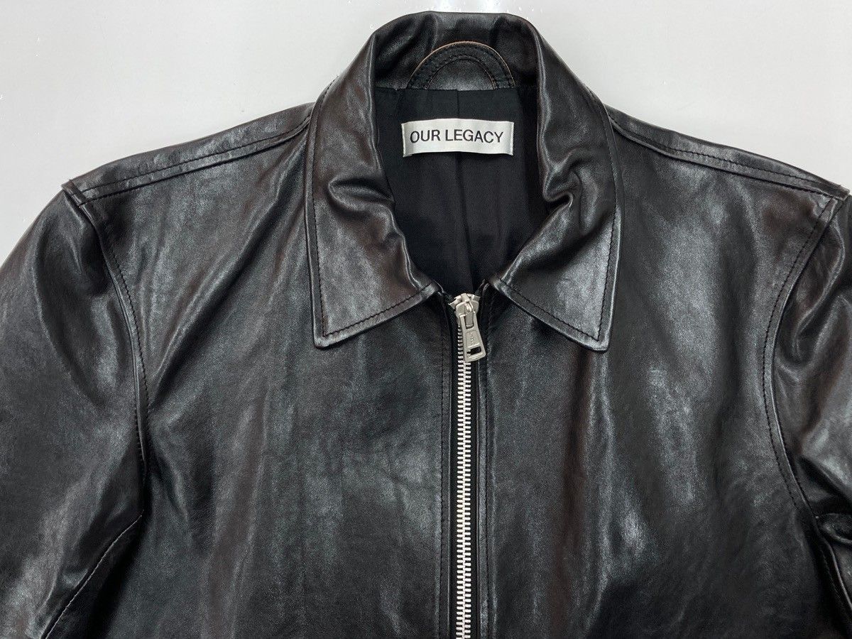 アワーレガシー OUR LEGACY MINI JACKET Top Dyed Black Leather ミニ 