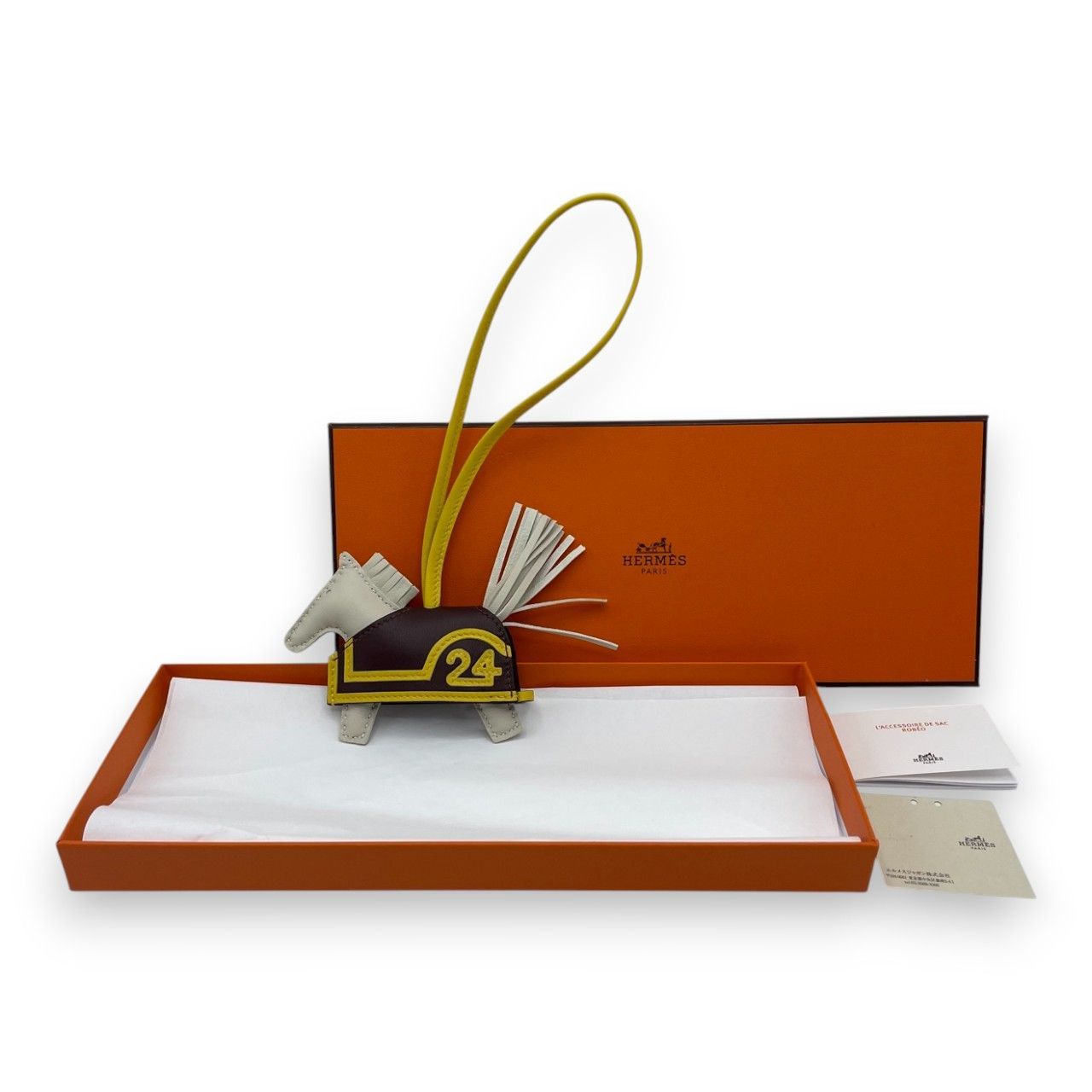 エルメス ロデオチャーム ロベオ24 PM クレ/テール/ジョーヌナプル K