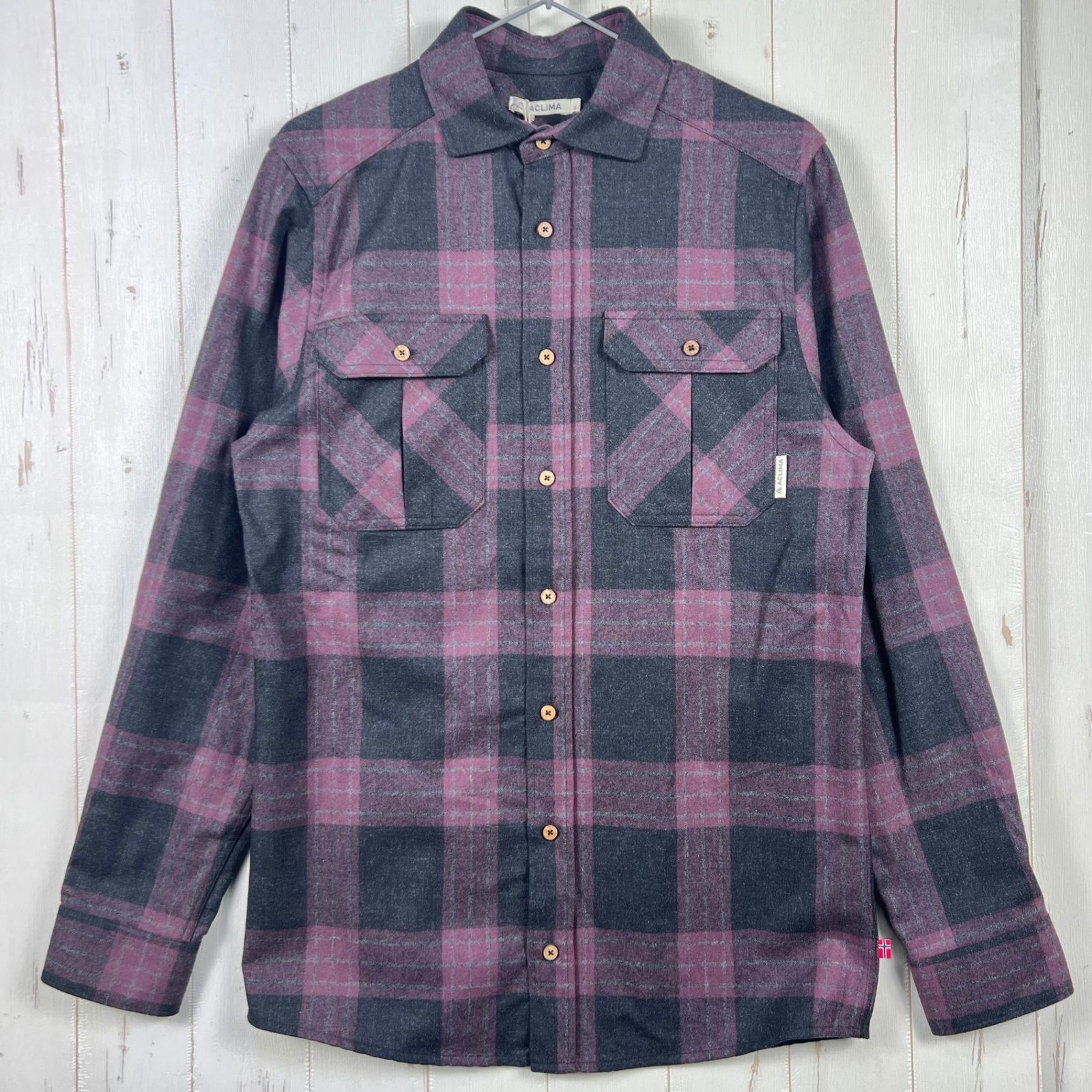 Men s M パープル系 Aclima アクリマ レジャーウール リボーン ウール シャツ LeisureWool ReBorn Wool Shirt 106310 369 CHECK DARK GREY| z 0