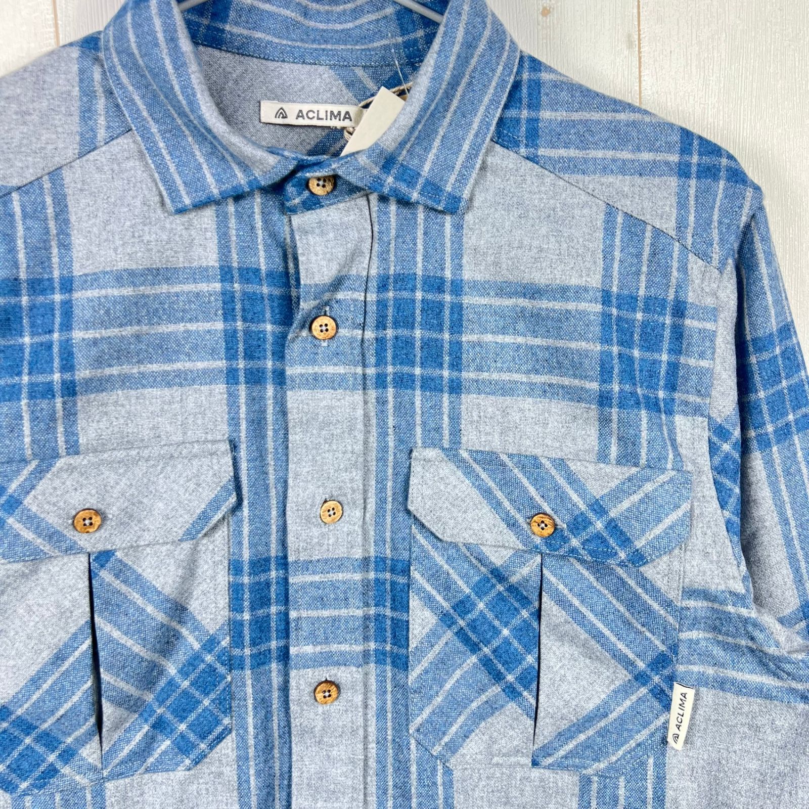 Men s ブルー系 Aclima アクリマ レジャーウール リボーン ウール シャツ LeisureWool ReBorn Wool Shirt 106310 367 CHECK LIGHT GREY JEANS z 000