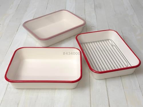 富士ホーロー 揚げ物 バット 5点 セット すのこ網 蓋 付き 食洗機 オーブン 使用可 琺瑯 保存容器 レッド ホワイトpo fad 86027