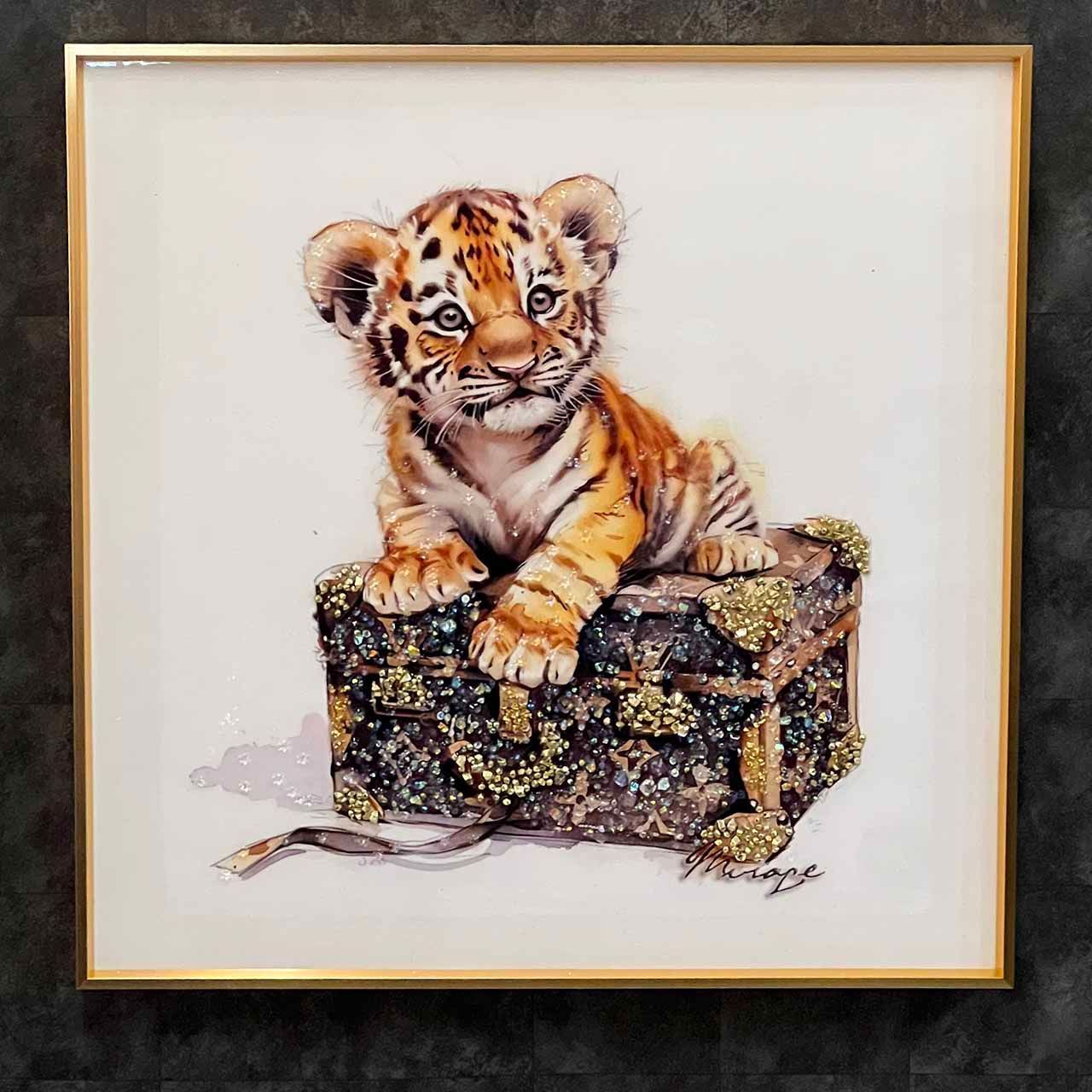 □ め〇〇〇様専用 □ オマージュアート トラ フレーム付き 50×50