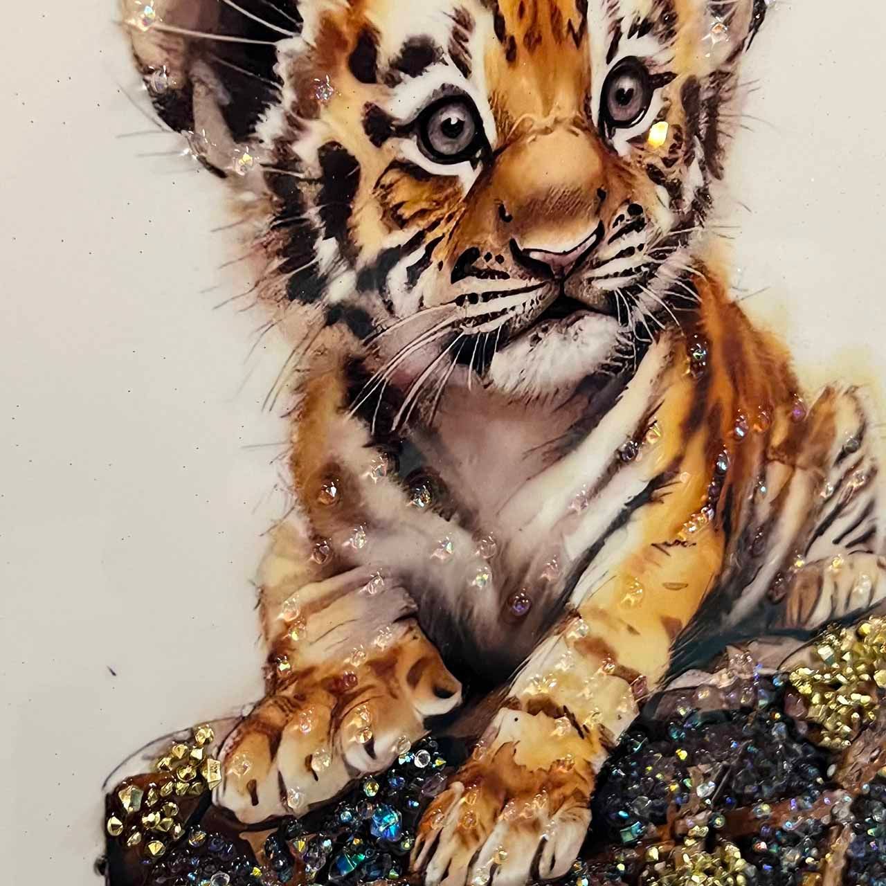 □ め〇〇〇様専用 □ オマージュアート トラ フレーム付き 50×50