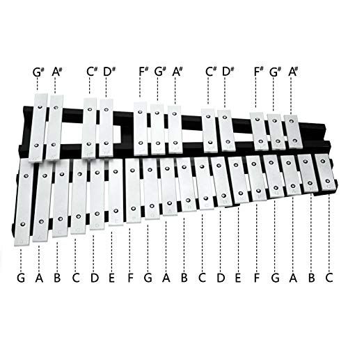 卓上 鉄琴 30音 折り畳み グロッケン マレット4本 収納バッグ付き 演奏 音楽会 発表会 学芸会 シルバー po f 4 be 3 58