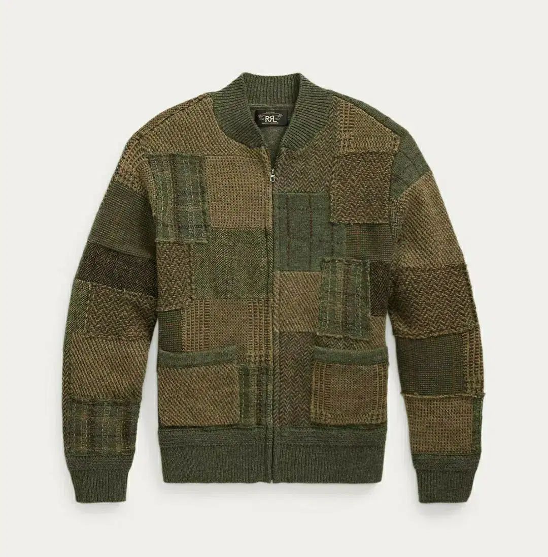 新品　RRL ダブルアールエル　パッチワーク ウールカシミヤセーター　XL RRL(ダブルアールエル) RRA ダブルアールエル パッチワーク ウール