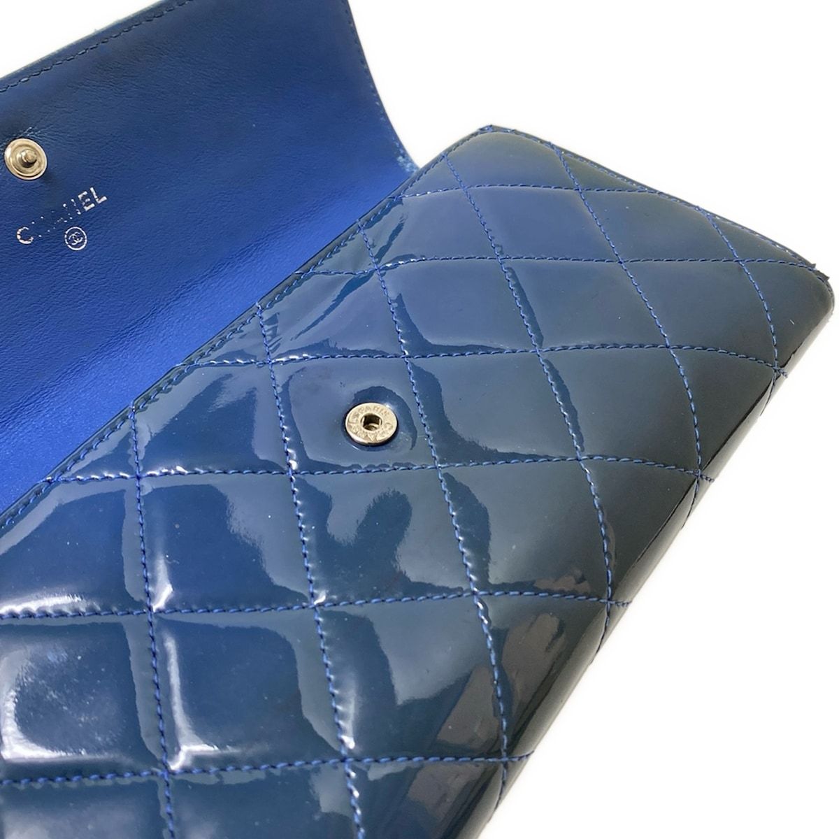 CHANEL(シャネル) 長財布 マトラッセ ネイビー ココマーク レザー