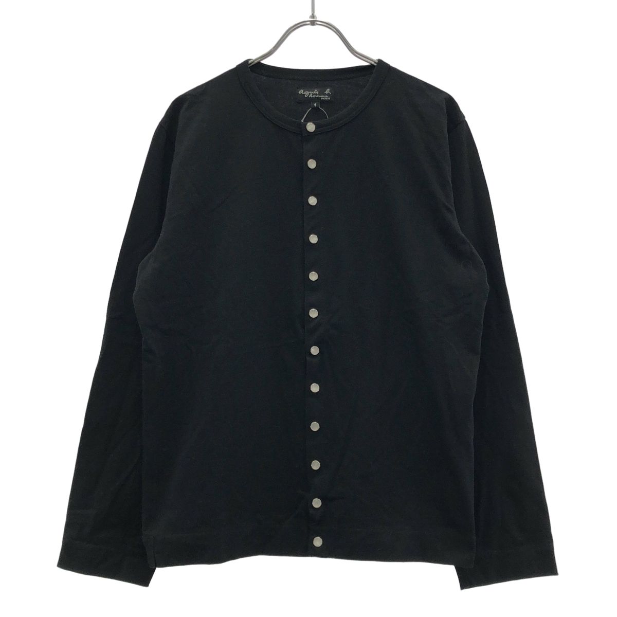 agnes b. homme アニエスベー オム ノーカラーカーディガン ET84J000 ブラック 1 agnes b. homme アニエスベー オム ノーカラーカーディガン ET84J000