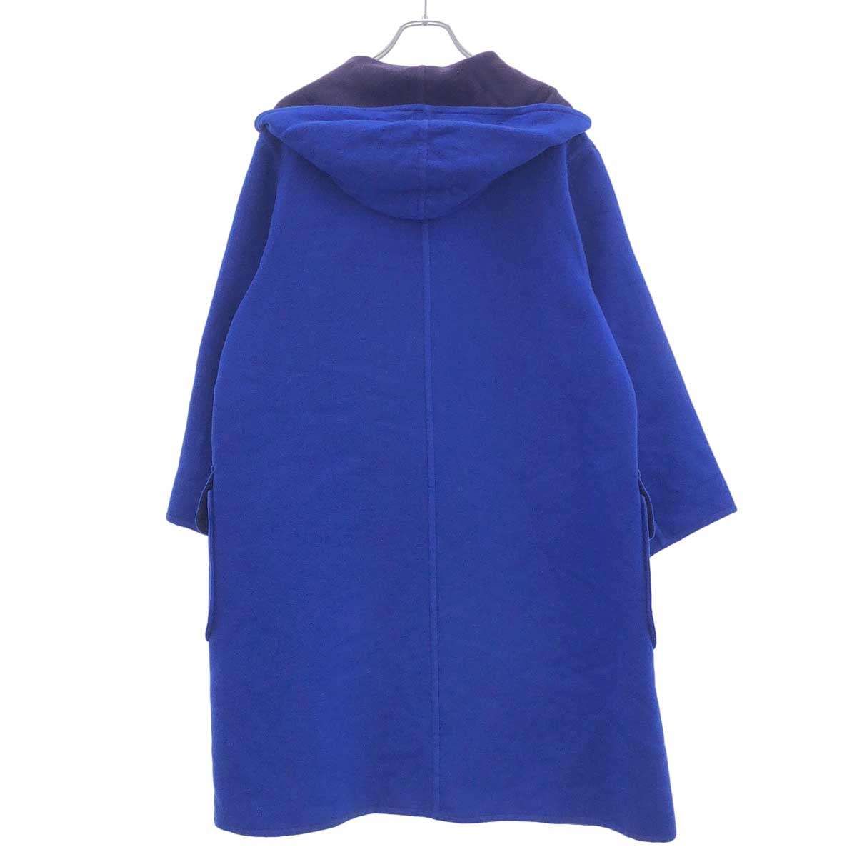 HERMES エルメス グレナン ウールカシミヤダッフルコート ブルー 38