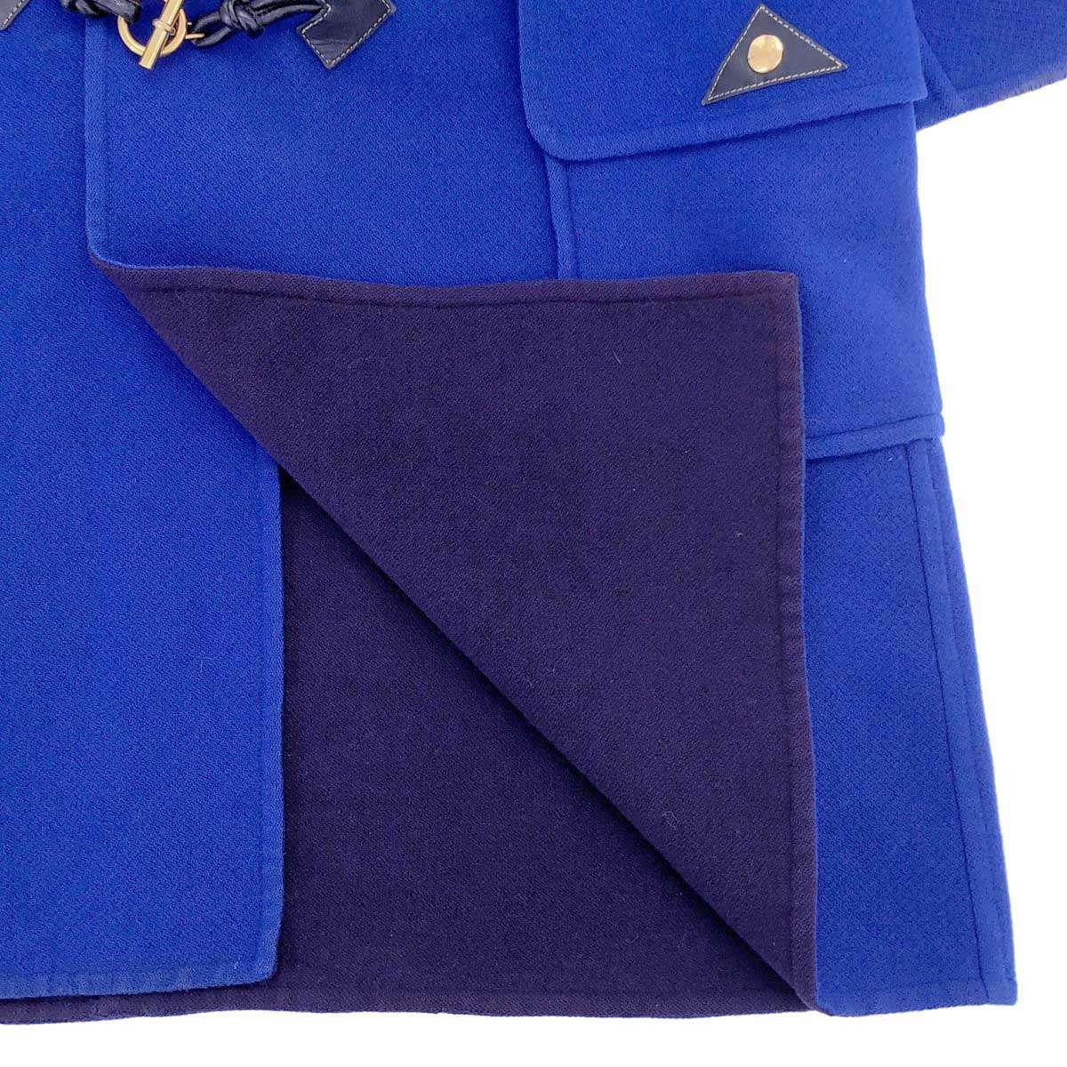 HERMES エルメス グレナン ウールカシミヤダッフルコート ブルー 38 