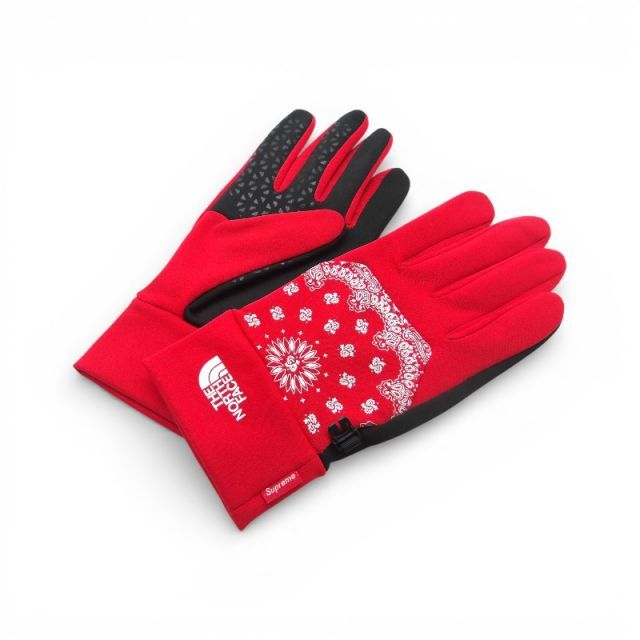 SUPREME×THE NORTH FACE 14aw Bandana Etip Glove Red サイズL NN61444