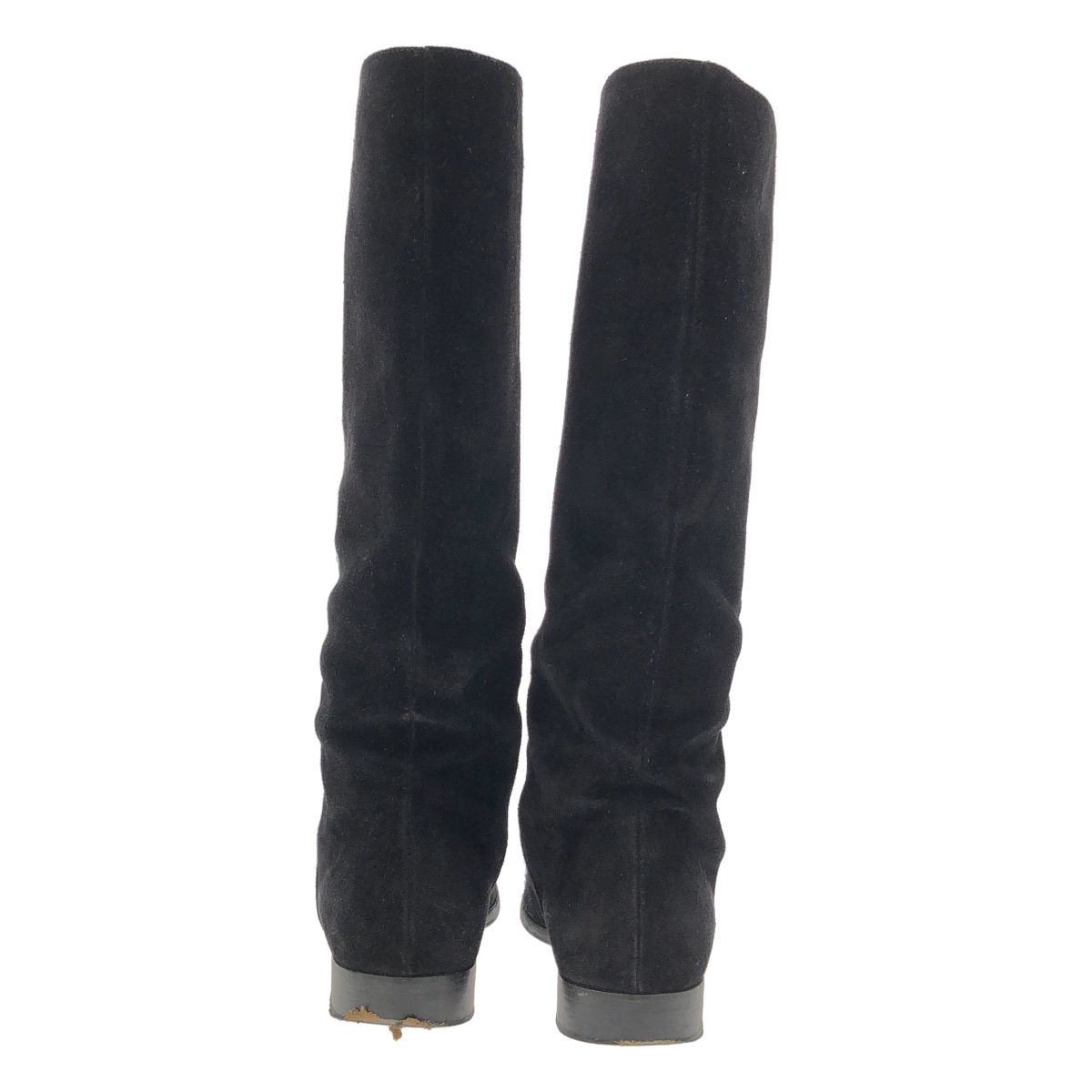 sergio rossi セルジオ ロッシ スウェードレザーロングブーツ ブラック