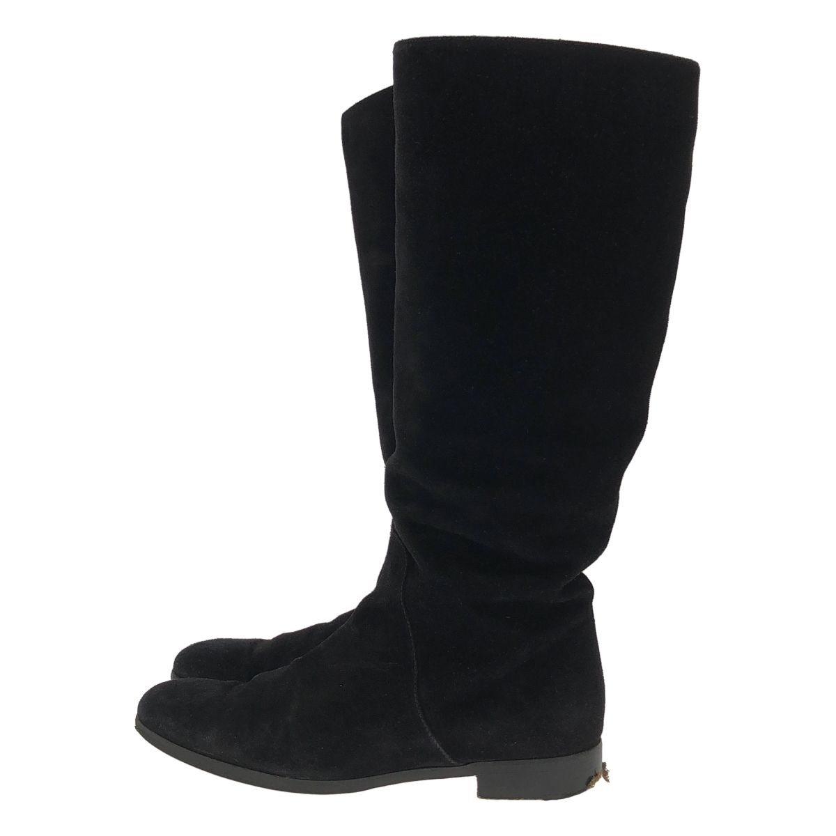 セルジオロッシ*黒 スエード ロングブーツ 高ヒール sergio rossi セルジオ ロッシ スウェードレザーロングブーツ ブラック