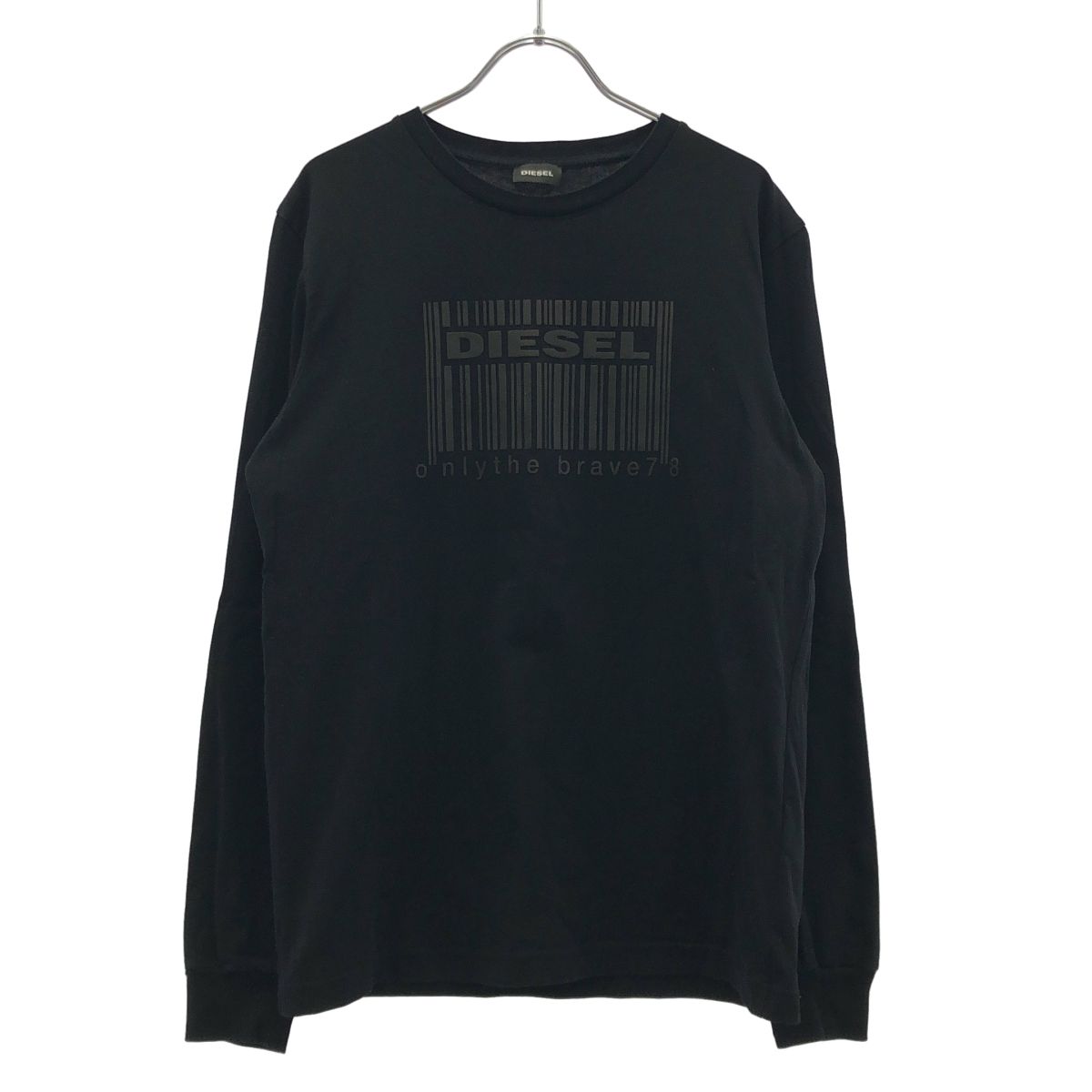DIESEL ディーゼル バーコードロゴ ロングスリーブカットソー ブラック 