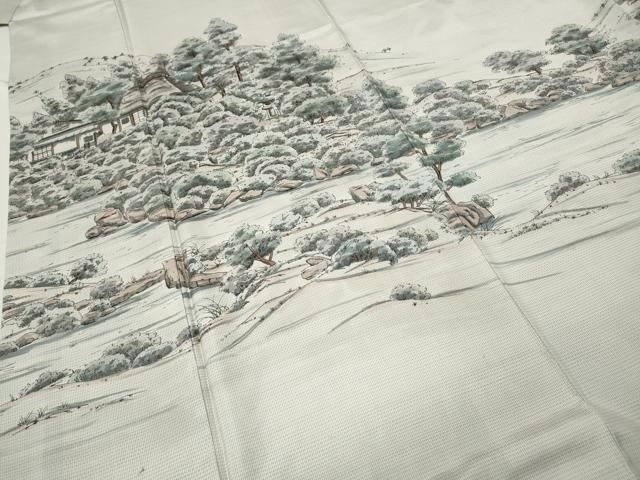 平和屋着物○京友禅の巨匠・頼田勉 臈纈染手描友禅 訪問着 本場大島紬