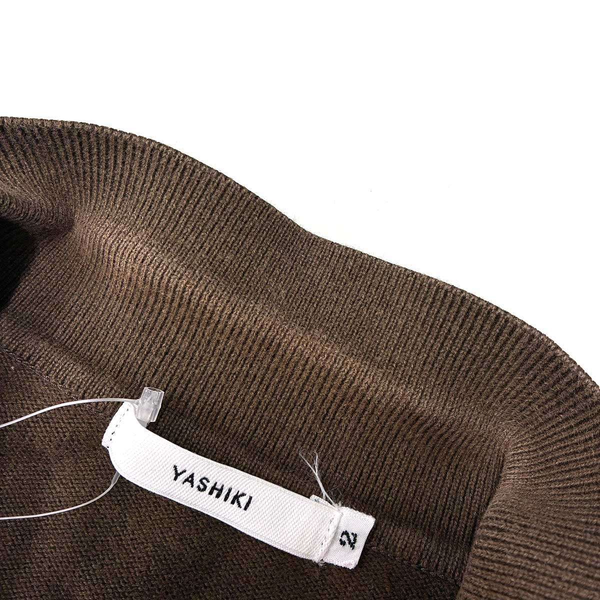YASHIKI ヤシキ Oboro Collar Cardigan コットンカーディガン ブラウン 