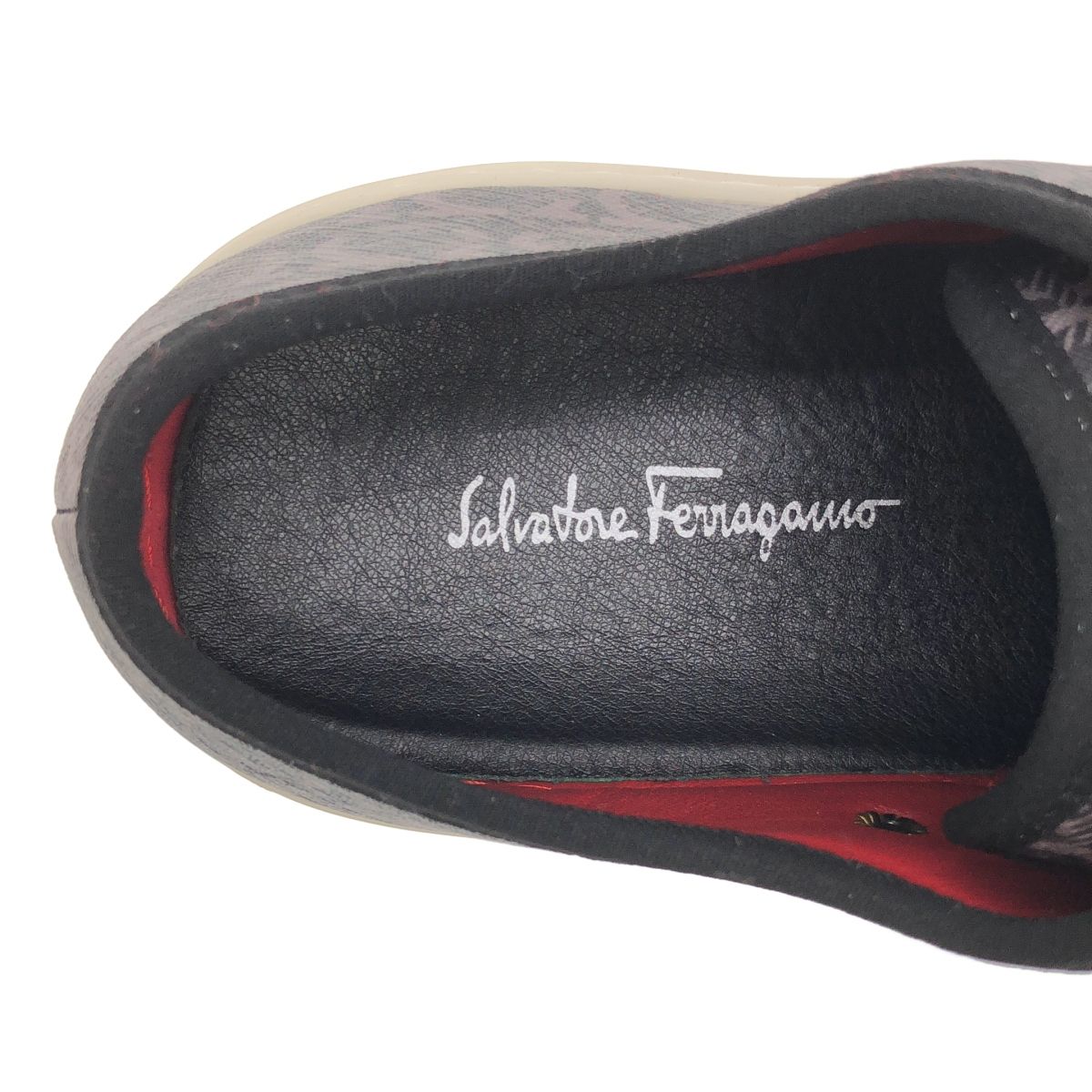 Salvatore Ferragamo サルバトーレ フェラガモ ガンチーニモノグラム PVCローカットスニーカー FL4329 ブラック 44 Salvatore Ferragamo サルバトーレ フェラガモ ガンチーニモノグラム