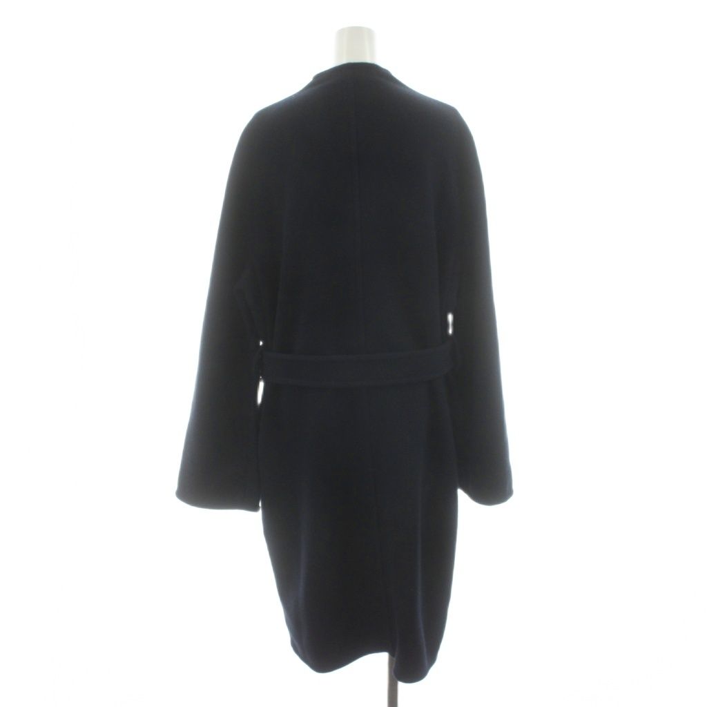 ポールカ PAULE KA ノーカラーコート ロング丈 アウター 36 紺