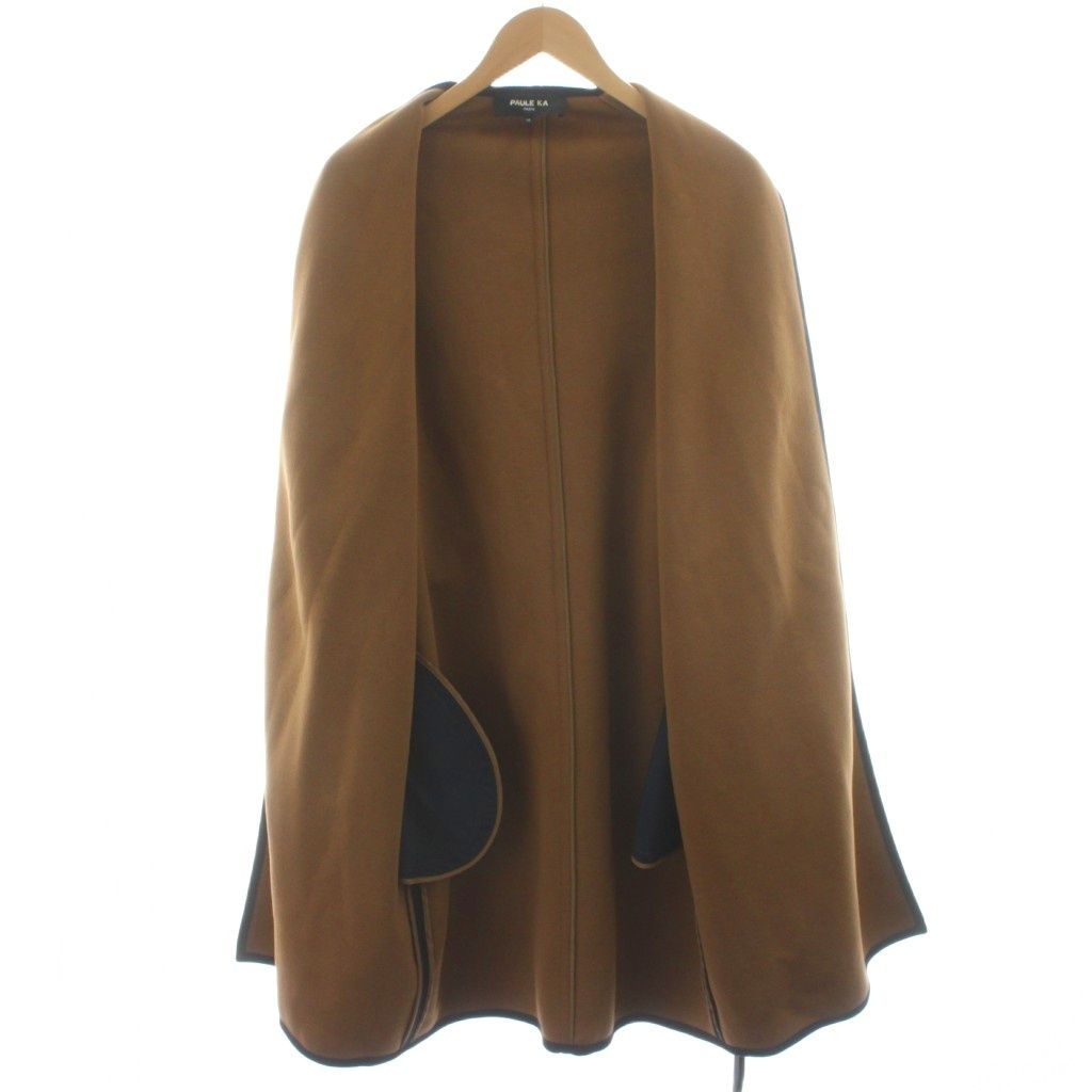ポールカ PAULE KA ノーカラーコート ロング丈 アウター 36 紺