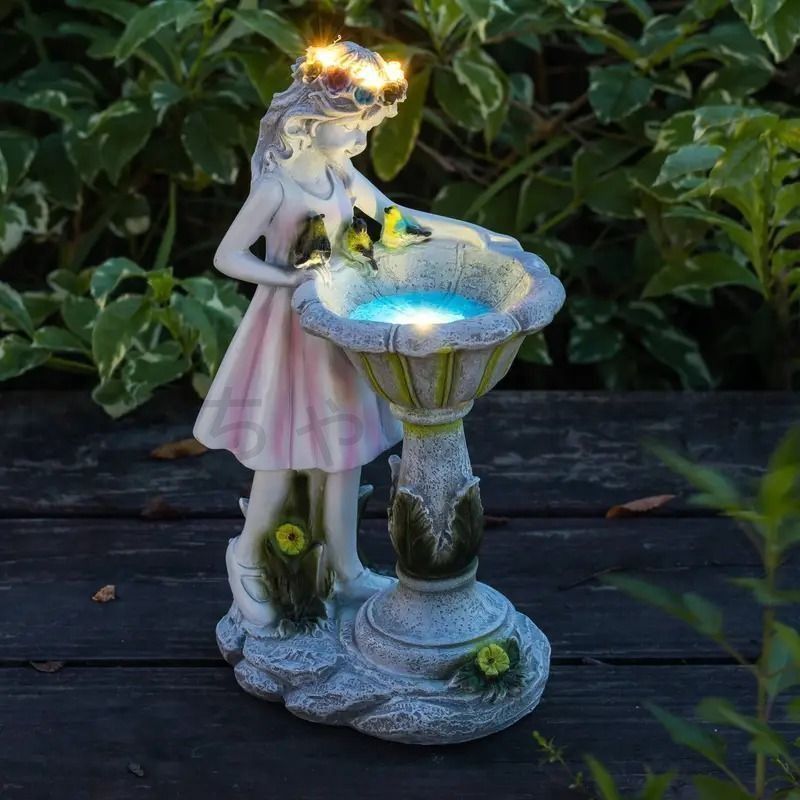 新しい未使用 フェアリーガーデン像 オブジェ 園芸 ソーラーガーデン