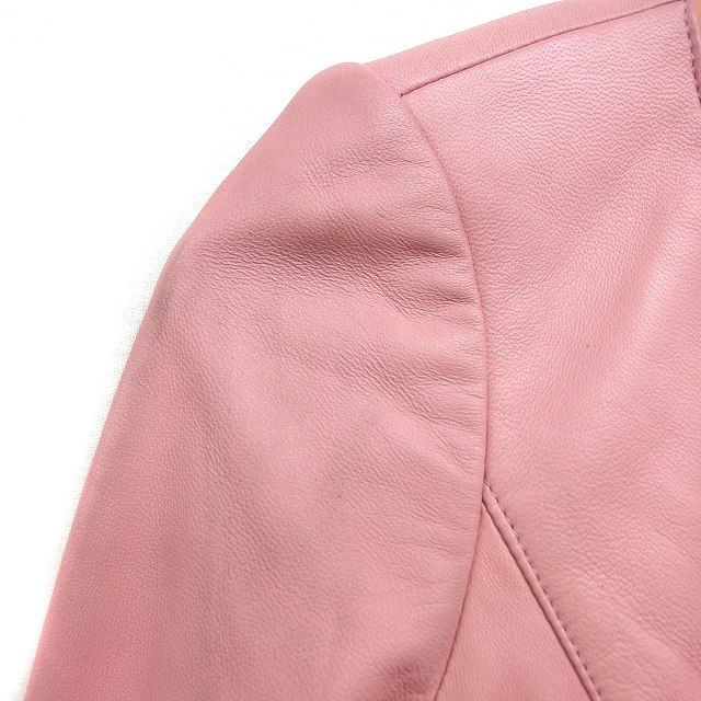 アナイ ANAYI レザージャケット 羊革 ピンタック ジップアップ ノー