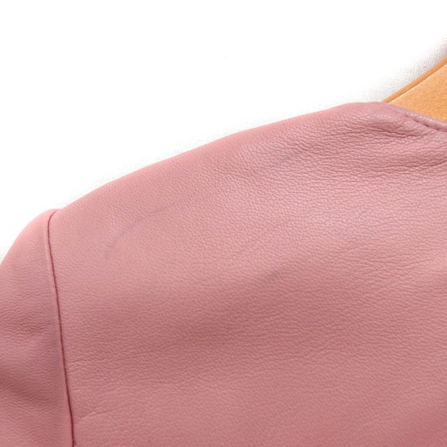 アナイ ANAYI レザージャケット 羊革 ピンタック ジップアップ ノー