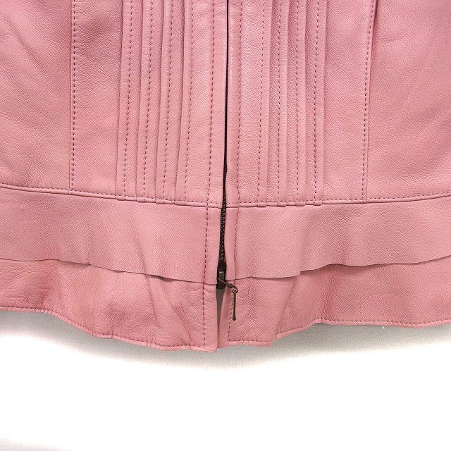 アナイ ANAYI レザージャケット 羊革 ピンタック ジップアップ ノー