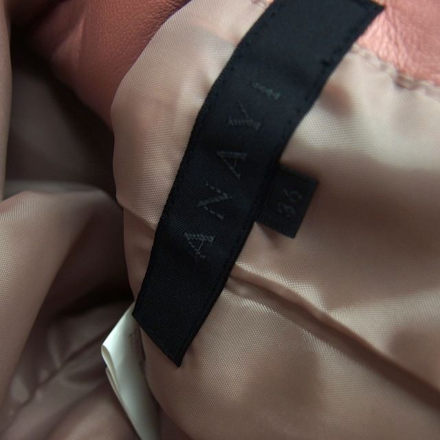 アナイ ANAYI レザージャケット 羊革 ピンタック ジップアップ ノー