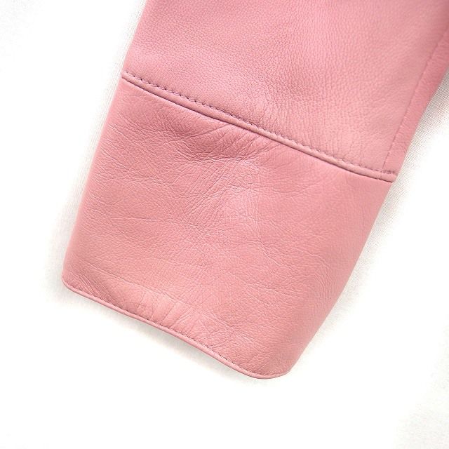 アナイ ANAYI レザージャケット 羊革 ピンタック ジップアップ ノー