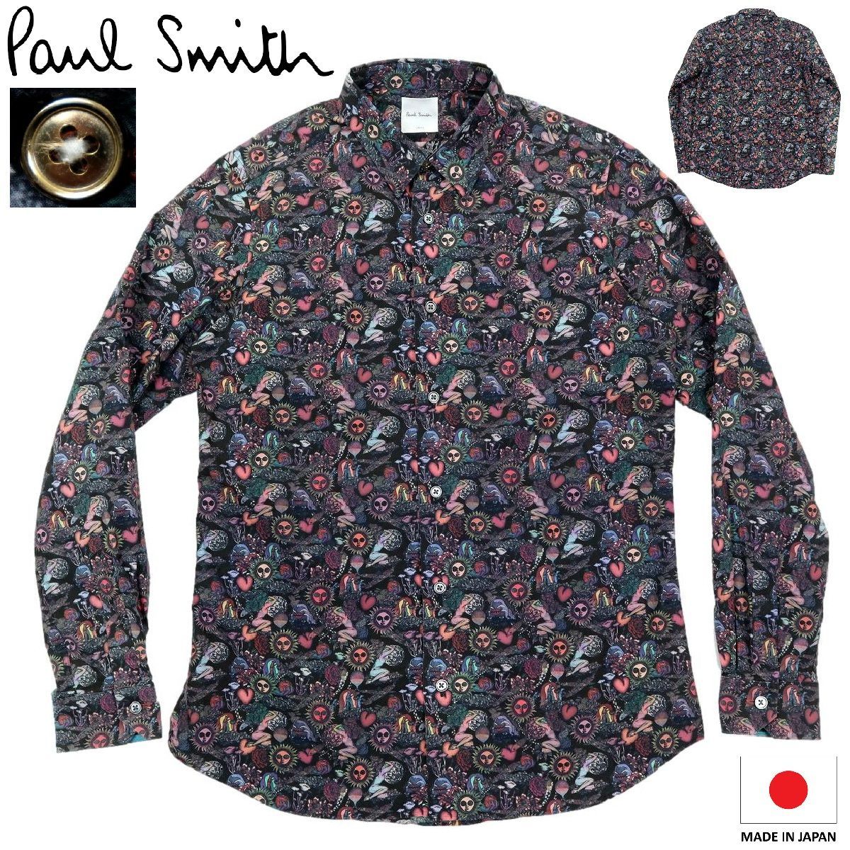 H80】【美品】【日本製】【太陽柄】【花柄】Paul Smith ポールスミス