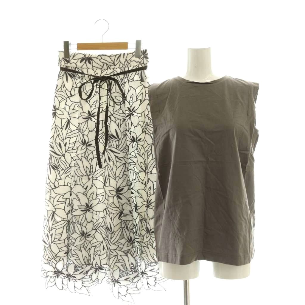 アプワイザーリッシェ Apuweiser-riche 配色レーススカート×カットソー