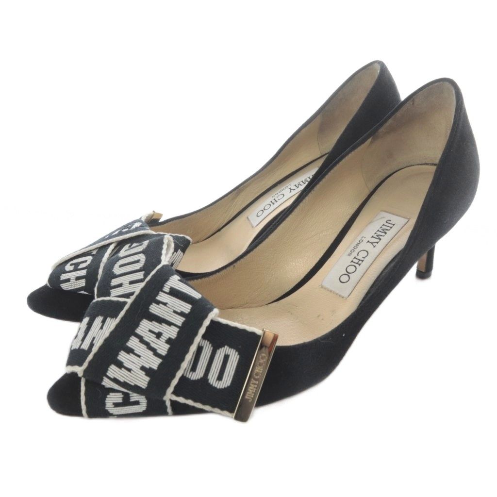 ジミーチュウ JIMMY CHOO tegan リボン パンプス スエード ピンヒール