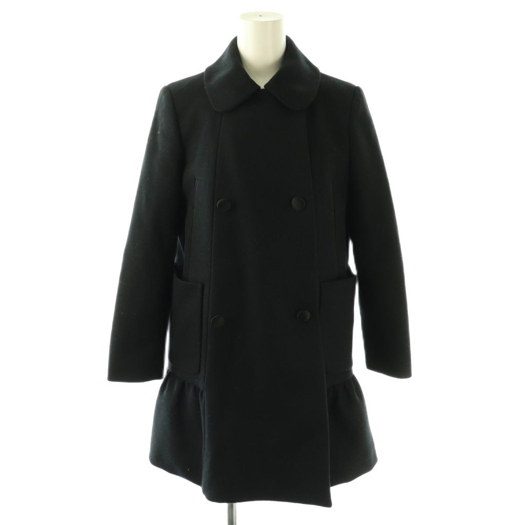 ミュウミュウ miumiu 丸襟 コート アウター ウール 38 濃紺 /NR □OS