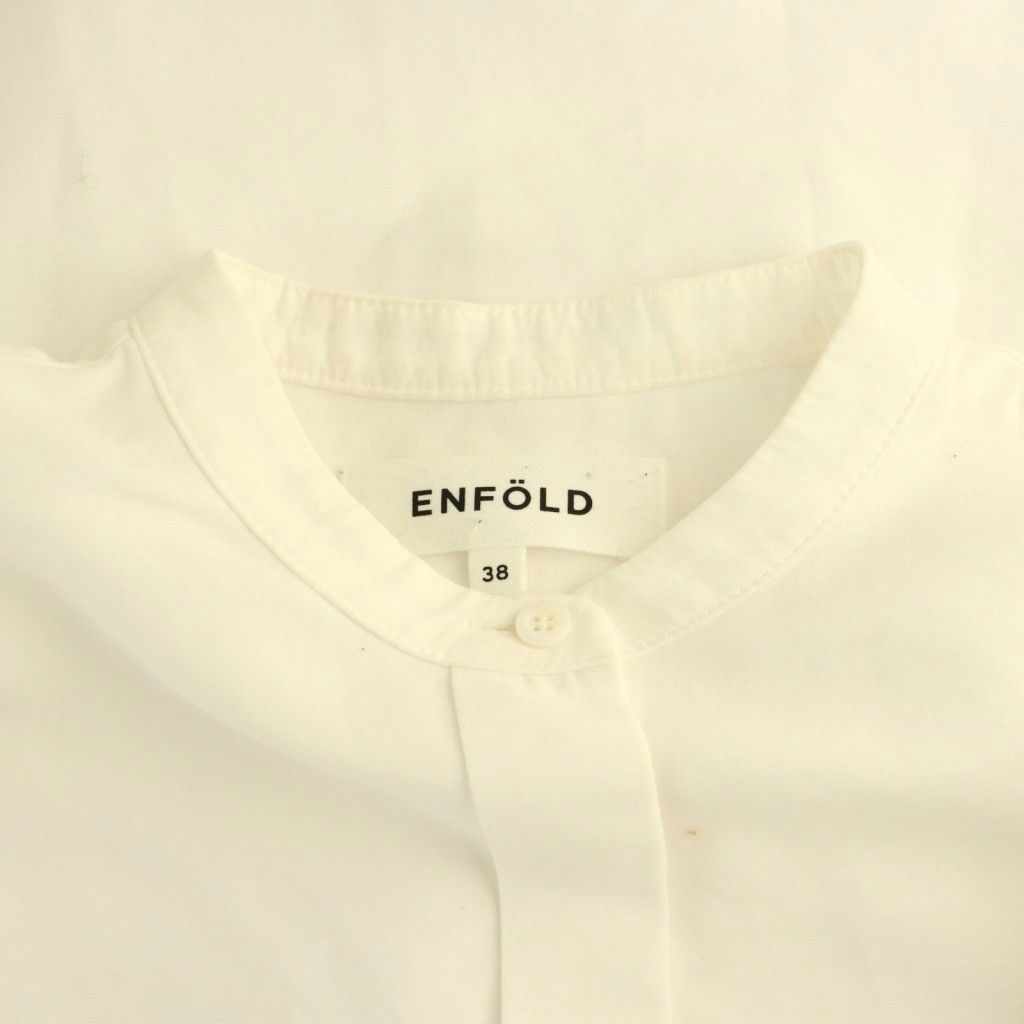エンフォルド ENFOLD 長袖シャツ バンドカラー 38 ホワイト /ES □OS